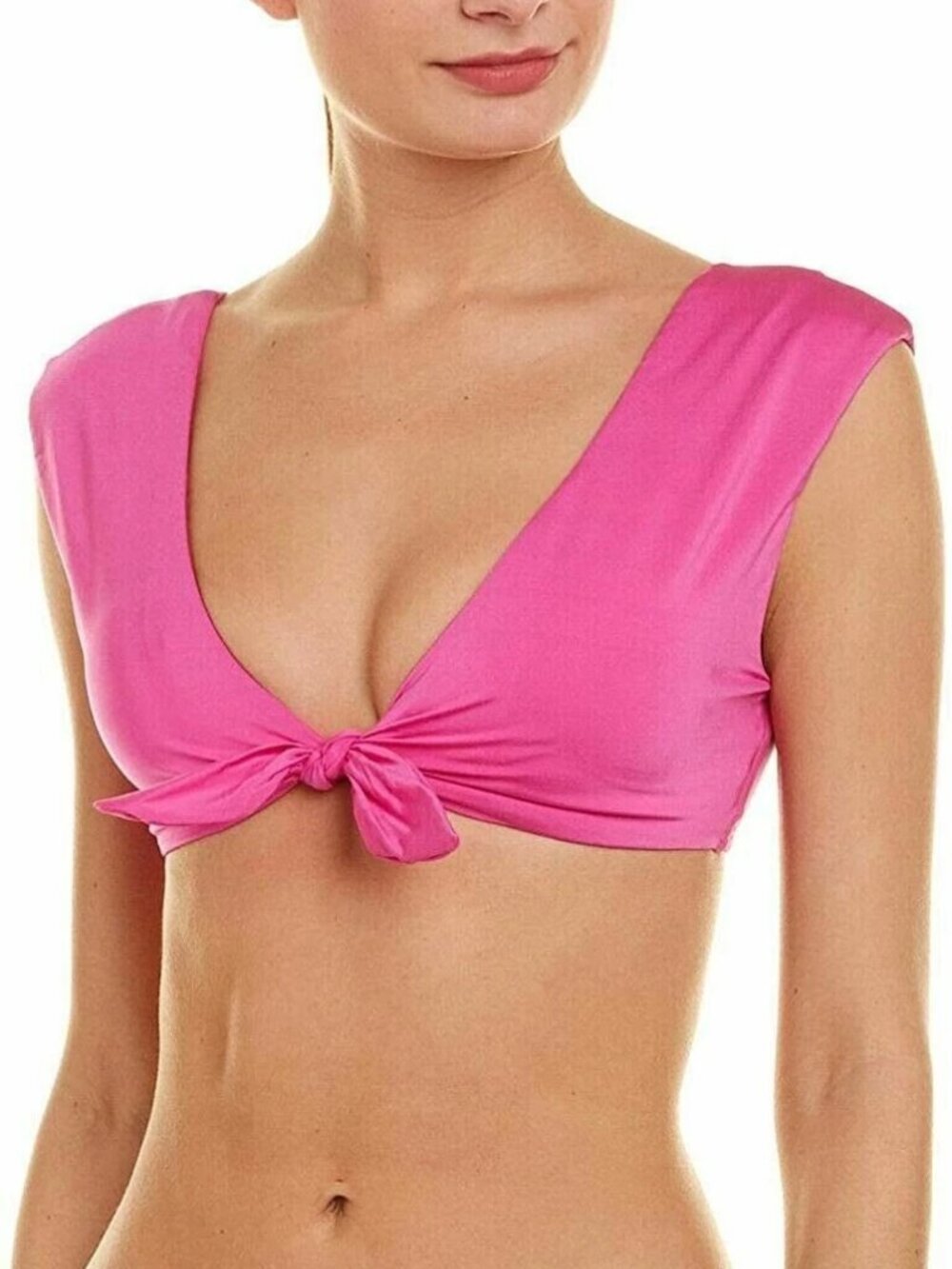 Trina‎ Turk Women's Getaway Cap Sleeve Tie Bikini Top Shocking Pink 6/8